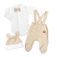 3D souprava Gentleman s dl. rukávem - béžová/bílá, vel. 56