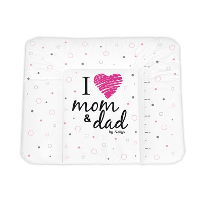 Přebalovací podložka měkká, I LOVE pink, 85 x 72 cm