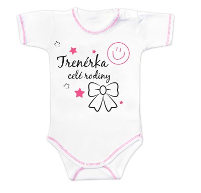 Body kr. rukáv s vtipným textem, Trenérka celé rodiny, vel. 68