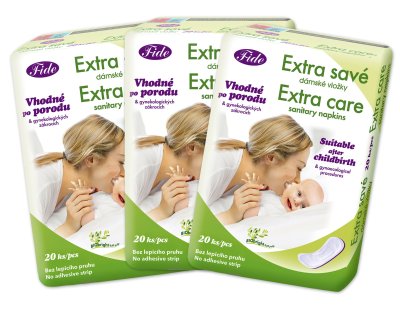 Poporodní vložky FIDE - bal. 3 x 20ks - extra savé, prodyšné