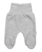 Pletené kojenecké polodupačky Hand Made, šedé, vel. 62