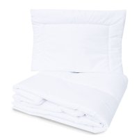 Peřinka a polštář do postýlky 135x100/40x60, bílé, bavlna