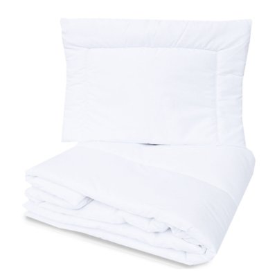Peřinka a polštář do postýlky BASIC, bílé, 120x90/40x60, bavlna