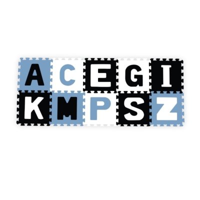 Babyono Pěnové puzzle - Písmena, 10ks, modrá/černá/bílá