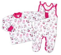 2D sada, bavlněné dupačky s košilkou Berušky, bílá, 68
