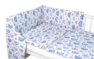 Mantinel s povlečením 3D - Duha, modrá, 135x100 cm