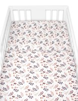 Povlečení do postýlky, 2D sada flanel - Louka, béžová/bílá