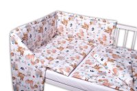 3D sada Mantinel s povlečením - Pohádková zvířátka - bílá