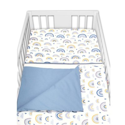 Bavlněné povlečení do postýlky 2D, Duha, pastelová