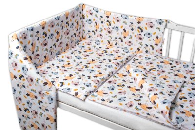 3D sada, mantinel s povlečením Ptáčci a Vážky - bílá