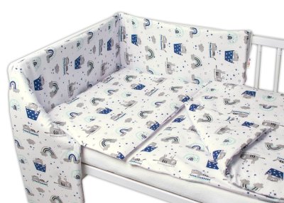 3D sada, mantinel s povlečením Kočičky - granátová/bílá