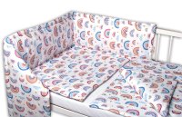 Mantinel s povlečením 3D - Duha, pastelová/bílá