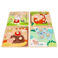 Dřevěné zábavné vkládací puzzle 4 roční období
