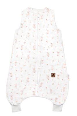 Mušelínový spací vak s nohavičkami GOOSE Soft, 70cm, bílá