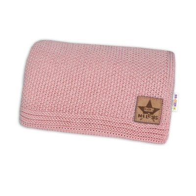 Bavlněná deka, dečka pletená, BASIC, 80x90cm, starorůžová