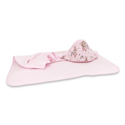 Dětská termoosuška s kapucí, 100 x 100 cm, Balerina - růžová