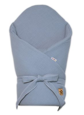 Mušelínová zavinovačka s výztuží na zavazování, denim