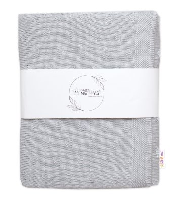 Bambusová dětská pletená deka, 80x100 cm, šedá