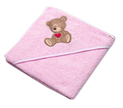 Froté osuška s kapucí 80x80cm Sweet dreams by TEDDY - růžová