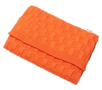 Luxusní bavlněná pletená deka,CUBE, 80 x 100 cm - orange