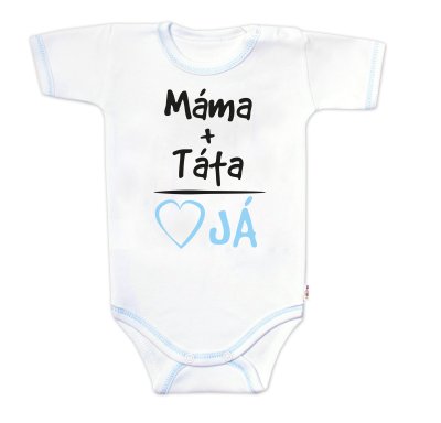 Body kr. rukáv s vtipným textem, Máma+Táta, vel. 56