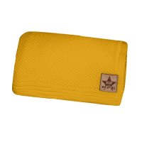 Bavlněná deka, dečka pletená, BASIC, 80x90cm, hořčicová