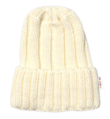 Zimní nadčasová čepice Mom and Baby, smetanová