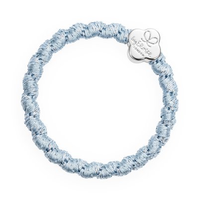 Silver Quatrefoil Woven Faded Denim
