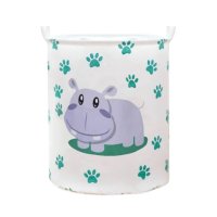 Koš na hračky, uzavíratelný, bavlna, Hipo Paws - ecru, 43 L