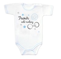 Body kr. rukáv s vtipným textem, Trenér celé rodiny, vel. 80