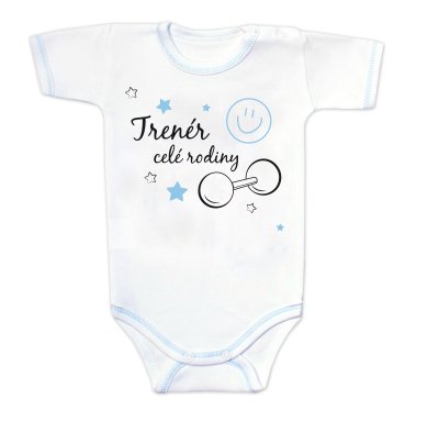 Body kr. rukáv s vtipným textem, Trenér celé rodiny, vel. 80