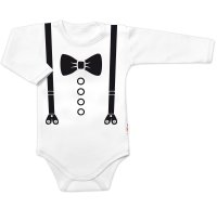 Body dlouhý rukáv, Elegán - bílé, vel. 56