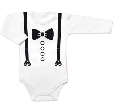 Body dlouhý rukáv, Elegán - bílé, vel. 56