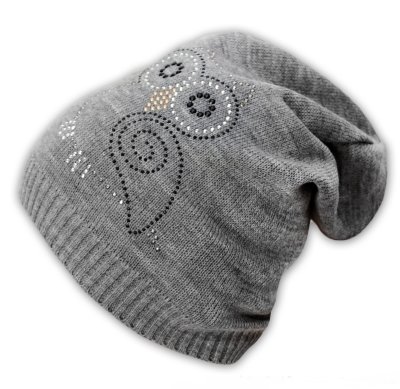 Baby Nellys Jarní/podzimní čepice Sovička - šedý melírek