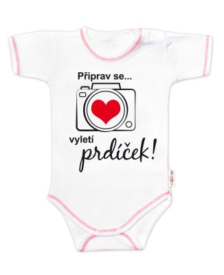 Body kr. rukáv s vtipným textem, Připrav se..vyletí prdíček, 86