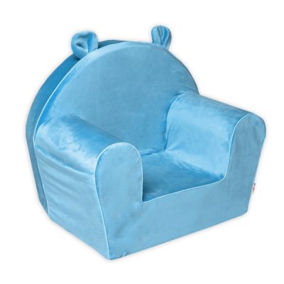 Dětské křesílko Teddy Velvet s boční kapsou, modré
