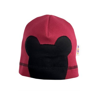 Jarní, podzimní čepice Mouse, vínová, vel. 4/6 let