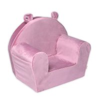 Dětské křesílko Teddy Velvet s boční kapsou, starorůžová