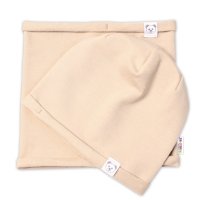 Baby Nellys Čepice s nákrčníkem bavlna, Little Bear,cappuccino