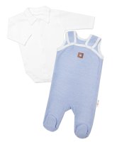 2D sada Star, body dl. rukáv,pletené dupačky, modré,56