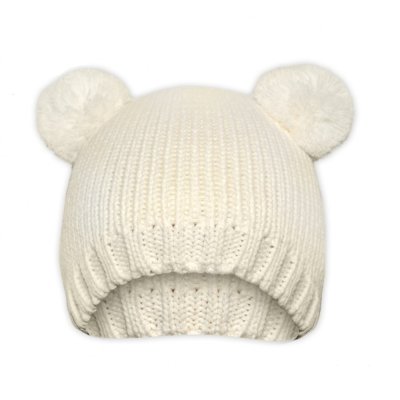 Baby Nellys Zimní čepice Medvídek - smetanová