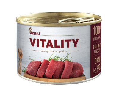 Akinu VITALITY konzerva pro psy hovězí jemně krájené 200 g