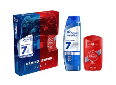 HEAD & SHOULDERS Gaming Legend sada šampon Head & Shoulders 7v1 ProExpert 250 ml + deodorant Old Spice Dynamic Defence 65 ml