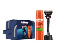 GILLETTE Cestovní sada ProGlide holicí strojek + Fusion gel na holení 200 ml + stojan