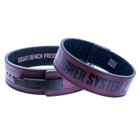 Power System Fitness opasek s přezkou Full Power 3810 červený - XL