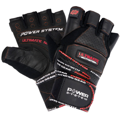 Power System Fitness rukavice ULTIMATE MOTIVATION černočervené - M