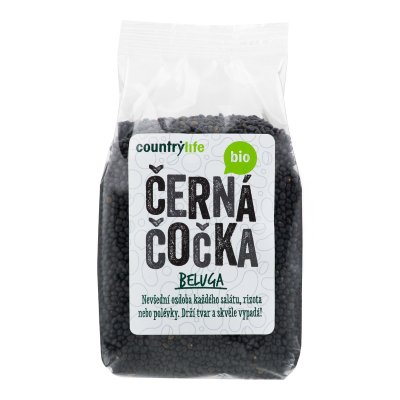 Country Life Čočka černá Beluga BIO 500 g