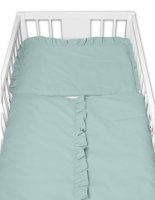 Baby Nellys 2-dílné bavlněné povlečení s volánkem SOFT,  mint, vavřínová