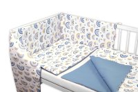 Baby Nellys Mantinel s povlečením 3D, Duha, pastelová s potiskem/modrá