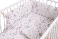 Baby Nellys Mantinel s povlečením, bavlna, 3D sada, Cirkus,  bílá/béžová